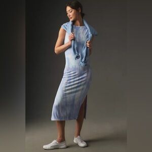 NEW Anthropologie Electric & Rose Tie Dye Blue Ribbed sz M Vacation Boho